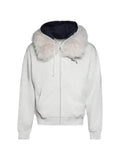 Praying faux-fur-trim hoodie