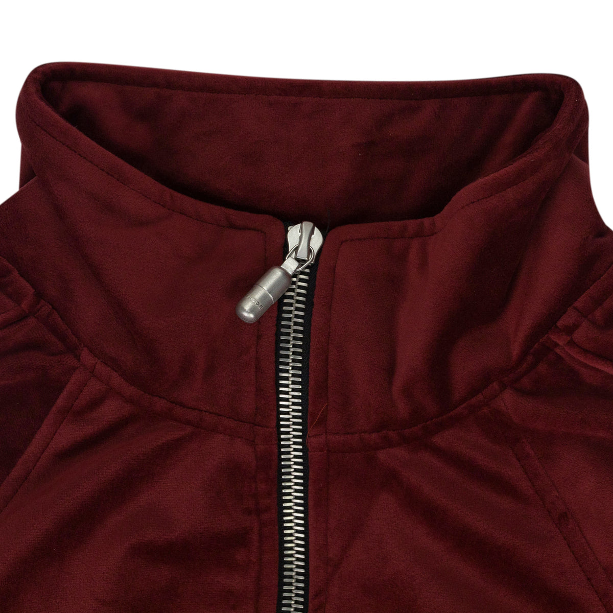 Maroon Velvet Track Jacket