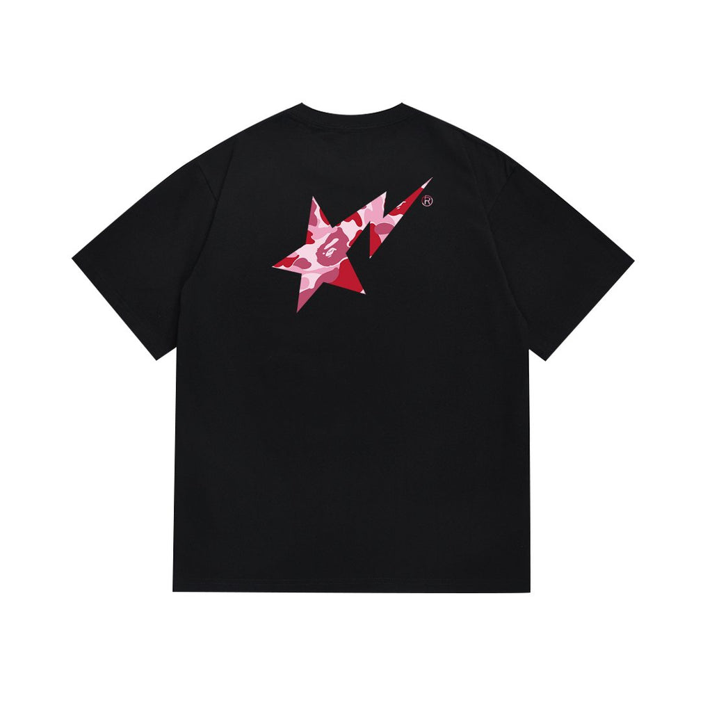BAPE Pink/Red Camo Star Graphic T-Shirt