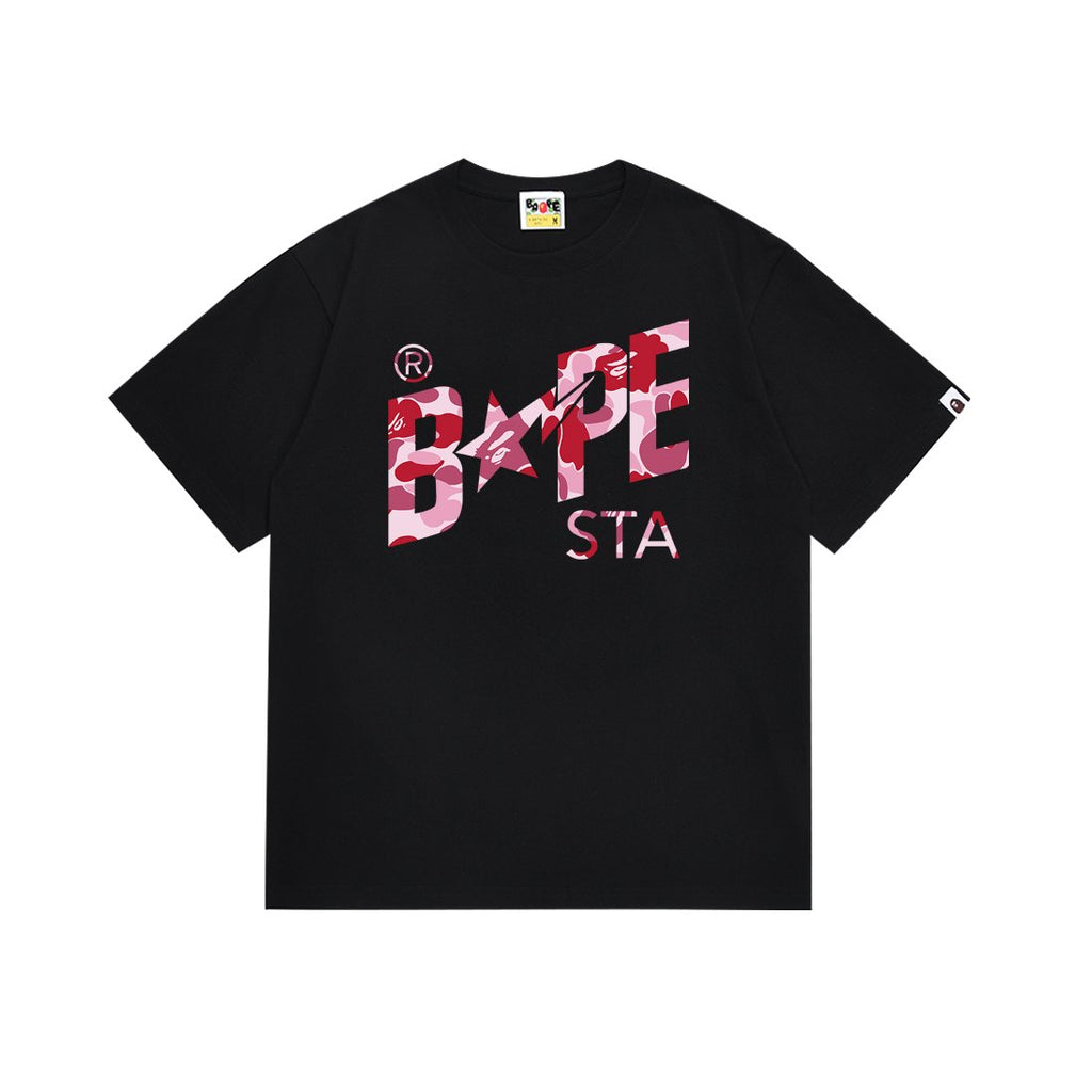 BAPE Pink/Red Camo Star Graphic T-Shirt