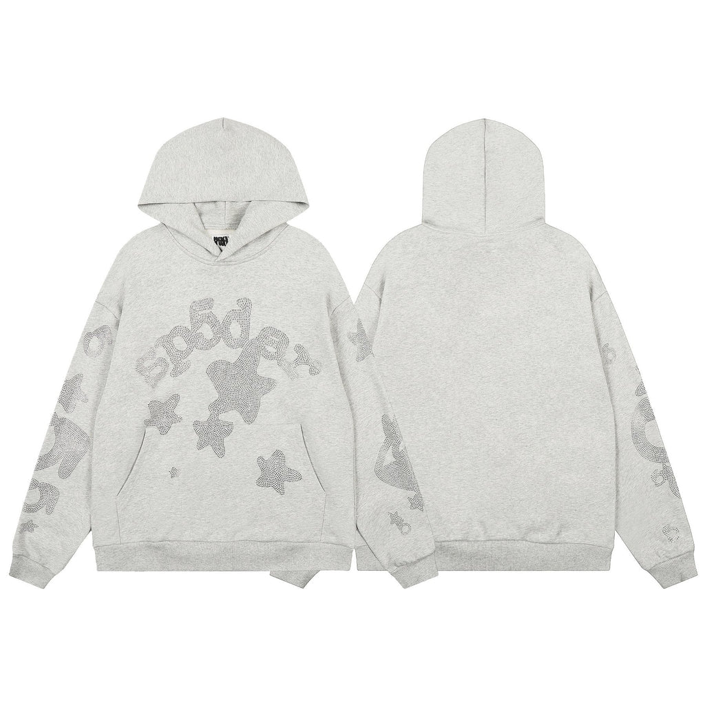 Sp5der Rhinestone Star Hoodie & Sweatpants Matching Set