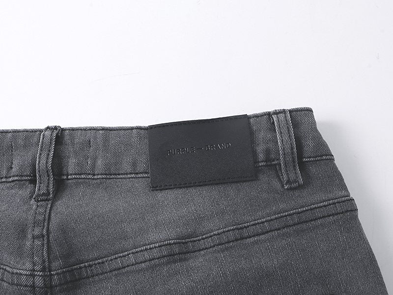 Purple Brand Charcoal Gray Paint-Splatter Cargo Jeans