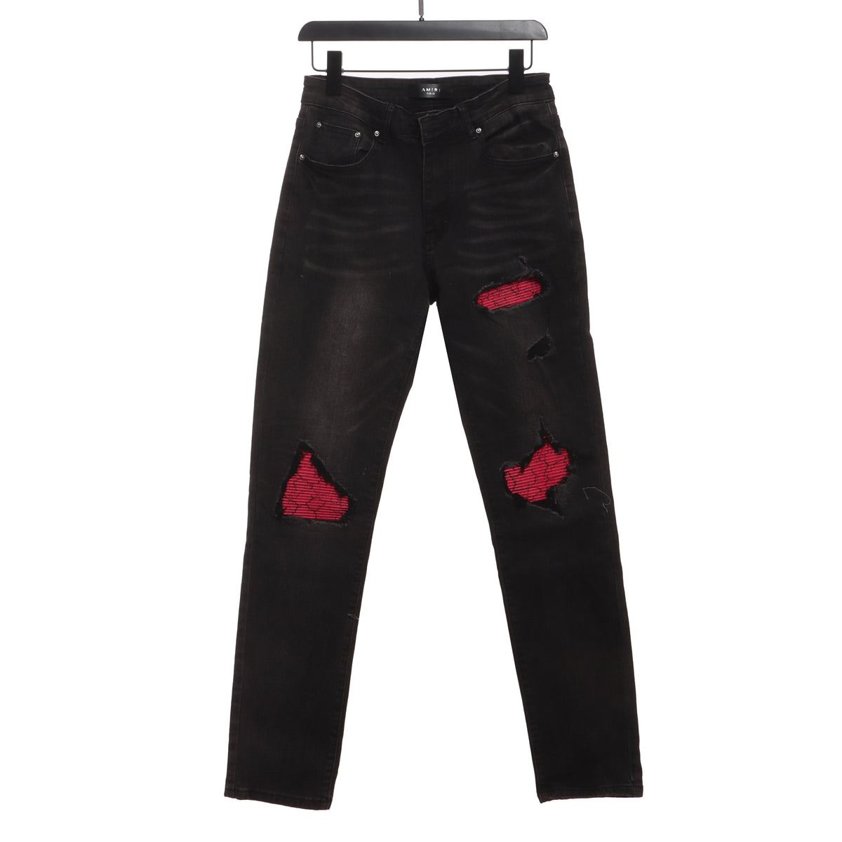 AMIRI Distressed Patch Decorated Denim Trousers
