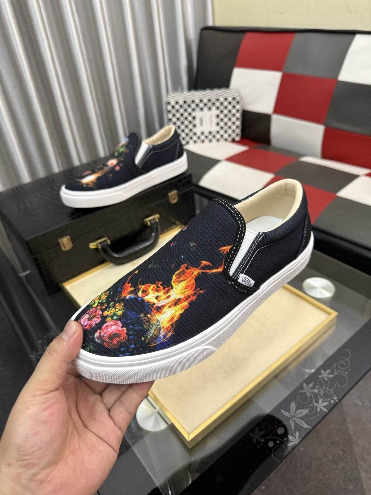 Vans Floral Flame Slip-On Shoes